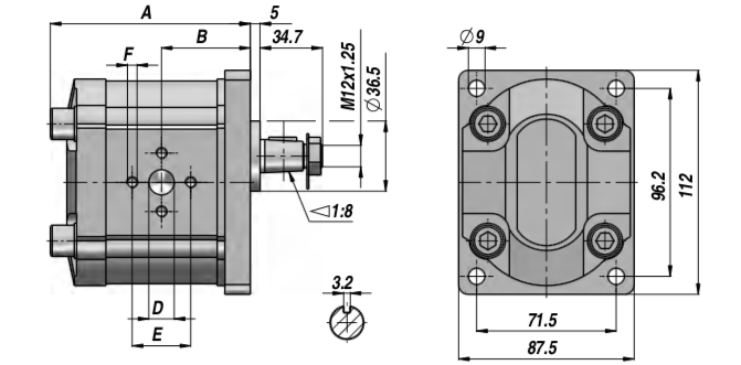 Groupe motopompe à courant continu, pompe hydraulique 3kW, 24 V, 2600  tr/min, pompe à engrenages 6 cm3/tr