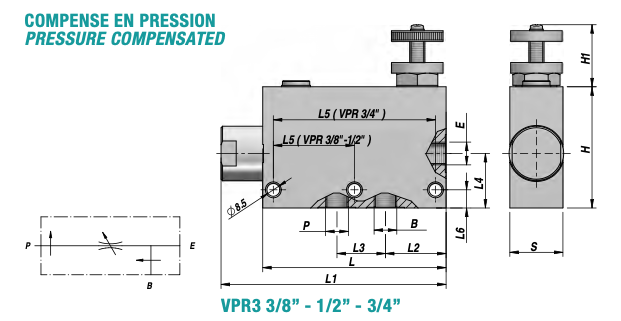 MARCHESINI Limiteur de pression double à action directe 3/8'' BSP (45 L/mn  Débit)